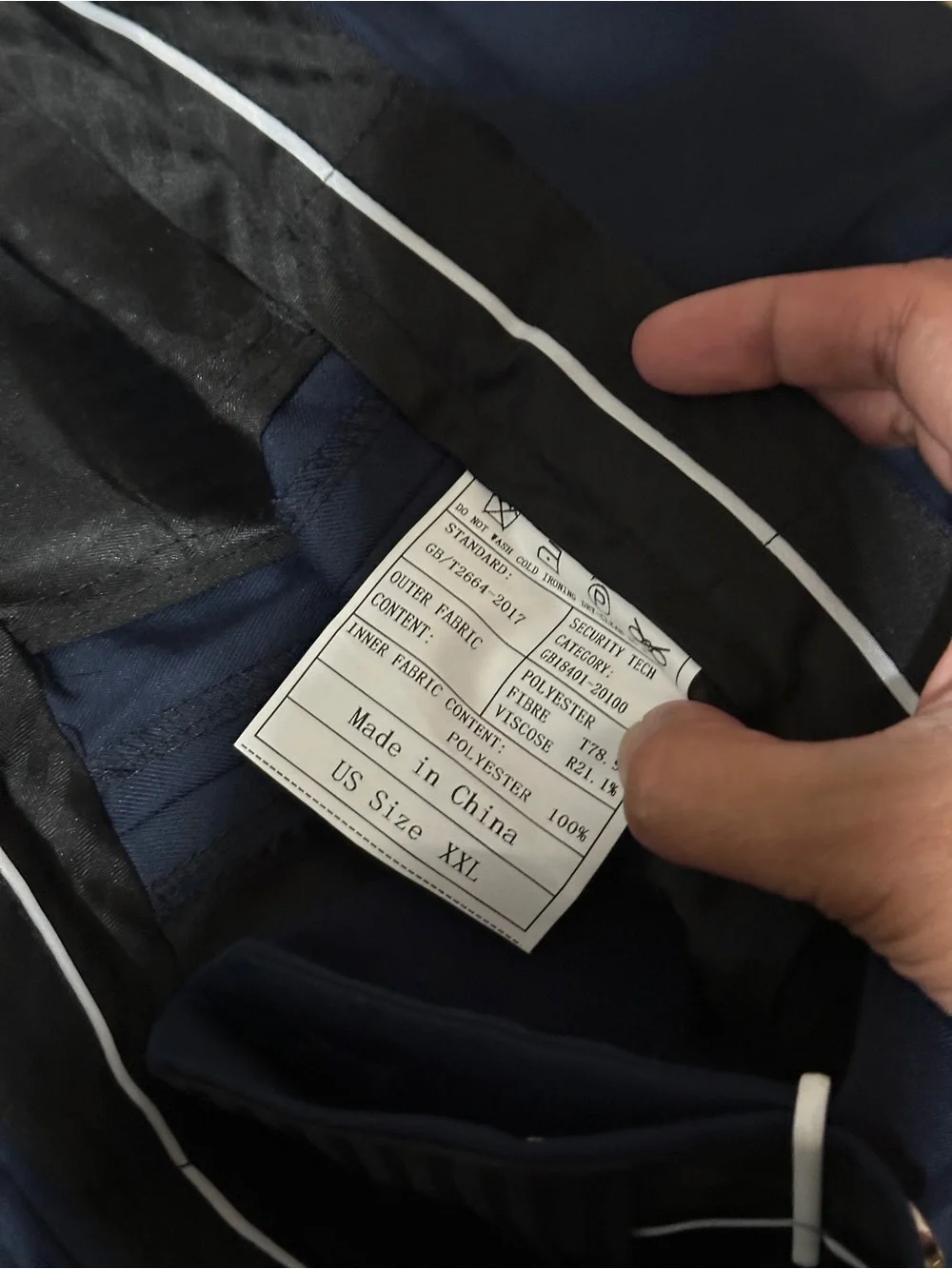 Classic Navy Two-Piece Suit Jacket and Trousers XXL